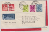 Bizone / BRD, 1951, Bizone Mi.- Nrn.: 86 + 88 + BRD 123, 125 + 132 in MiF auf Lupo- Auslandsbrief nach New York (USA)