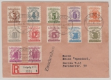 SBZ, West- Sachsen, 1946, Mi.- Nrn.: 138- 149 (kpl. Satz!), als MiF auf R.- Fernbrief von Leipzig Berlin