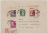 SBZ, Allgem Ausg., 1948, Mi.- Nr.: 213 (ER) + 219 (1x, vom ER, mit Bordüre), u.a., in MiF auf R.- Ortsbrief innerhalb von Berlin