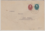 DDR, 1950, Mi.- Nr.: 263 + 267 in MiF auf Fernbrief von Neusalza nach Bremen