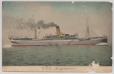 DSWA, 1910, Mi.- Nr.: 25 als EF, gelaufen auf Fern- Bildpostkarte von Windhuk nach Hamburg