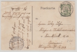 DOA, 1906, Mi.- Nr.: 23, als EF auf Bildpostkarte von Dar-es-salam nach FF/M