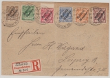 DAP Marocco, 1900, Mi.- Nr.: 1-6 als MiF auf Satz- Einschreiben- Fernbrief, gelaufen von Saffi nach Leipzig