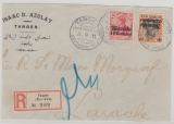 DAP Marokko, 1911, Mi.- Nr.:48 + 51 als MiF auf großem Einschreiben- Fernbrief- Briefstück von Tanger nach Larache