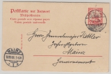 Dt. Kolonien, Kiautschou, 1906, 4 Ct. Antwort- GS- Karte (Mi.- Nr.: P8) als Postkarte gelaufen von Tsingtau nach Mainz