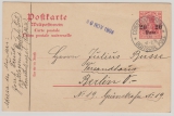 DAP Türkei, 1908, 20 Para- GS (Mi.- Nr.: P11), gelaufen, als Postkarte, von Constantinopel nach Berlin