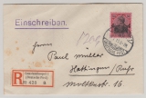 DAP Türkei, 1913, Mi.- Nrn.: 43, als EF auf Einschreiben- Fernbrief von Constantinopel, nach Hattingen