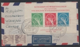 Berlin / BRD, (1949) 1951, Mi.- Nr.: Bl. 1, u.a, als MiF auf Luftpost- Auslandsbrief von Lindau nach Winnipeg (Kanada), FA BPP!