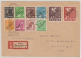 Berlin, 1948, Mi.- Nr.: 1- 20, als MiF auf 2 Einschreiben- Auslandsbriefen von Berlin nach New York (USA), FA Schlegel BPP!