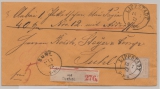 DR, Brustschilder, 1872, Mi.- Nr.: 6, als EF auf Paketbegleitbrief von Lippstadt nach Suhl => Nachverw. Alt- D. Stempel!!!