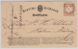 DR, Brustschilder, 1873, Mi.- Nr.: 15, als EF auf Fernpostkarte von Mannheim nach Baden- Baden, signiert / geprüft