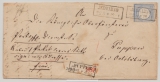 DR, Brustschilder, 1873, Mi.- Nr.: 20, als EF auf Paketbegleitbrief von Jedwabno (Ostpr.) nach Puppen