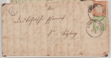 DR, Brustschilder, 1873, Mi.- Nr.: 15 + 23a, in MiF auf Brief in den Landzustellbereich von Engen nach Trieberg, Befund BPP