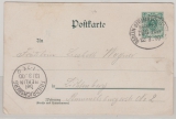 DR, Kaiserreich, Krone- Adler, 1900, 5 RPfg- Privat- GS, als Fernpostkarte per Bahnpost via Friedrichsberg (B. Berlin) nach Lichtenberg
