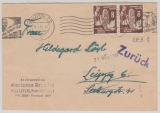 DDR, 1951, Mi.- Nr.: 277 (2x) als MeF auf Ortsbrief innerhalb von Leipzig (mit Sonder- [Handroll-] Werbestempel!)
