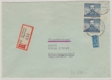 BRD, 1952, Mi.- Nr.: 150 (2x), als MeF auf Einschreiben- Fernbrief von Leverkusen- Bayerwerk nach Köln