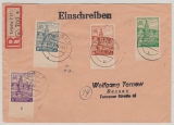 SBZ, West- Sachsen, 1946, Mi.- Nrn.: 162- 65 B (kpl. Satz, je vom Ur), in MiF auf R- Fernbrief von Leipzig nach Dessau