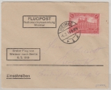 DR, 1919, Mi.- Nr.: 94 als EF auf Luftpost- Einschreiben- Fernbrief (Erstflugbrief) von Weimar nach Berlin