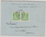 Dt. Bes. II. WK, Guernsey, 1944, Mi.- Nr.: 1 (2x) als MeF auf Ortsbrief von St. Peter Port ..., und zurück