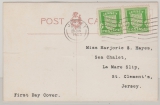 Dt. Bes. II. WK, Jersey, 1942, Mi.- Nr.: 1 (2x) als MeF auf FDC- Bild- Orts- Postkarte  nach St. Saviour´s (Jersey)