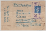Päckchen, Adressabschnitt, + 20 Pfg. AH EF, mit Stempel bei der Feldpost Eingeliefert, nach Wolfersdorf