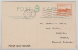 Dt. Bes. II. WK, Jersey, 1943, Mi.- Nr.: 6 als EF auf FDC- Orts- Bild- Postkarte nach Samarès (Jersey)