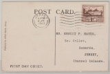 Dt. Bes. II. WK, Jersey, 1943, Mi.- Nr.: 5 als EF auf FDC- Orts- Bildpostkarte nach Samarès (Jersey)
