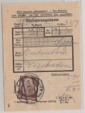 DR / III. Reich, 1940, Mi.- Nr.: 518, als EF auf Einlieferungsschein für 1 Sperrgutpaket von Wien nach Wiesbaden