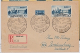 FRZ / Baden, 1949, Mi.- Nr.: 46 I (2x), als MeF auf E.- Fernbrief, mit Sonderstempel, von Meßkirch nach Braunschweig, Bef. Schlegel BPP!
