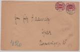 Danzig, 1922, Mi.- Nr.: 96 (2x) als MeF auf Auslandsbrief von Danzig nach Graz (A)