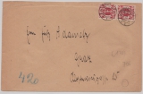 Danzig, 1922, Mi.- Nr.: 96 (2x) als MeF auf Auslandsbrief von Danzig nach Graz (A)