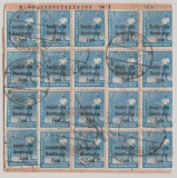 SBZ, Allgem Ausg., 1948, Mi.- Nr.: 189 (22x, vs. + rs.) als MeF auf Paketkartenstammteil, von Klingenthal nach Gördingerode
