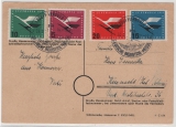 BRD, 1955, Mi.- Nrn.: 205- 8 als reine Satz- MiF auf Auslandspostkarte, von Hannover nach Küsnacht (CH)