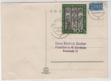 BRD, 1951, Mi.- Nr.: 139, als EF, auf Fernpostkarte von Weilburg nach FF/M