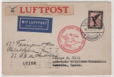 DR, 1930, DR- Mi.- Nr.: 382 als EF auf Zeppelinkarte zur Südamerikafahrt, 1930, per Friedrichshafen- Sevilla (!)-  (Philadelphia)