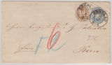 Nr. 18 als Zusatzfrankatur auf 2 Sgr.- Gs- Umschlag (U21b), als Auslandsbrief von Breslau nach Bern