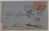 NDP, 1869, Mi.- Nr.: 6 + 14 als MiF auf Auslandsbrief von Hamburg nach Cadiz (Spanien) nachgesandt nach...