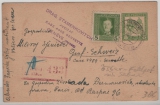Österreichische Feldpost in Serbien, 1918, 8 Kr. GS + 5 Kr. Zusatz, als Auslandspostkarte von Valjevo via Genf nach Paris (?)