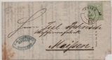 NDP, 1869, Mi.- Nr.: 14 als EF auf Fernbrief von Bautzen nach Meißen (Inhalt: Preis- Courant, interessant!)