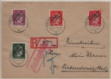 Lokalausgaben, D.- OST, 1945, Meißen, Mi.- Nrn.: 31- 34, in MiF auf E.- Fernbrief von Meißen nach Niederoderwitz, mit Nachgebühr