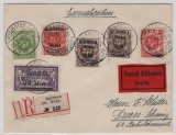 Memelgebiet, 1923, (Litauische Besetzung), Mi.- Nrn.: 134, u.a. als MiF auf R- Auslandsbrief von Jonikaten nach Bern (CH), tiefgeprüft BPP!
