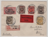 Memelgebiet, 1923, (Litauische Besetzung), Mi.- Nrn.: 140, u.a. als MiF auf R- Auslandsbrief von Jonikaten nach Bern (CH), tiefgeprüft BPP!