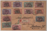 Memelgebiet, 1922, Mi.- Nr.: 98- 107, u.a. als Satzbrief MiF auf Lupo- R- Fernbrief von Memel nach Heilbronn, geprüft BPP!
