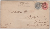 1 Sgr.- GS- Umschlag, + Nr. 17 als Zusatzfrankatur, auf Fernbrief von Belgard nach Potsdam