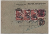 DR, Germania 1910, Mi.- Nr.: 94 AI (3x, rs.) u.a. als MiF auf Auslandspaketkarte für 1 Paket von Sulzmatt nach Paris (Fr.)
