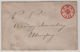 Schweiz (Russland?), 1889, Brief mit Rotem Kreuz- Potofreiheitsstempel von ... nach ...,  selten!