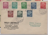 Berlin / BRD, 1961, Mi.- Nrn.: 179y, 181y, 183y- 186y, 259y + 260y! Auf Orts- Brief innerhalb von Berlin, K.- Befund Schlegel BPP!