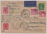 Berlin, 1957, GS Mi.- Nr.: P 36, + Zusatz, verwendet als Luftpost- Auslandskarte nach Spittal (A) nacgsandt nach ..., + Nachporto (A)