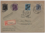 SBZ, Handstempel, Bez. 16, Erfurt, 166 III, 167 III, 173 III + 180 III in MiF auf R.- Fernbrief von Erfurt nach Ilmenau, gepr. BPP!