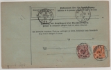 DR, Kaiserreich, 1891, Mi.- Nr.: 37e (2x) u.a. rs., als MiF auf Paketkarte für 1 Paket von Minden nach St. Louis (USA) R!